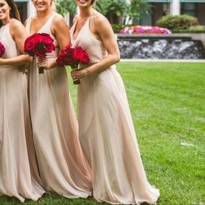 Amsale Daryn Bridesmaids dress in Fawn, size 2